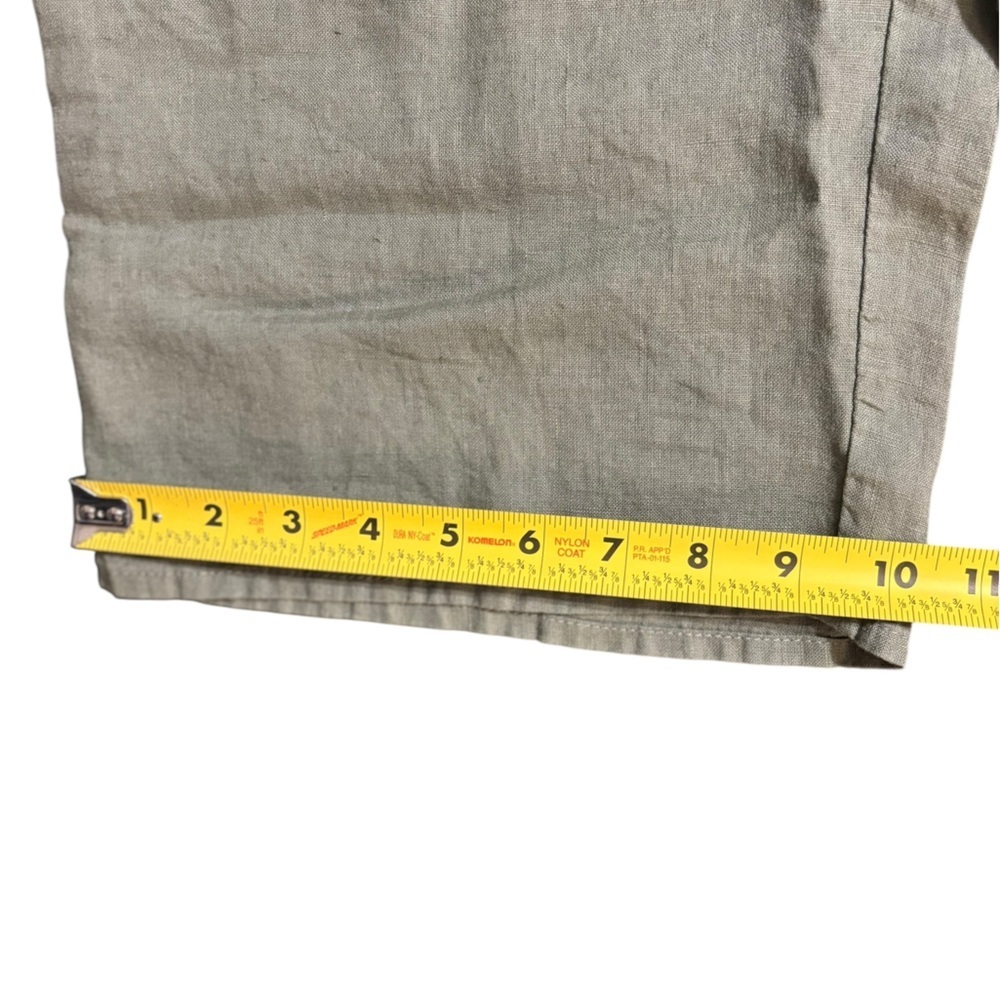 Flax Ankle Cropped Pants olive green size small - Picture 8 of 11